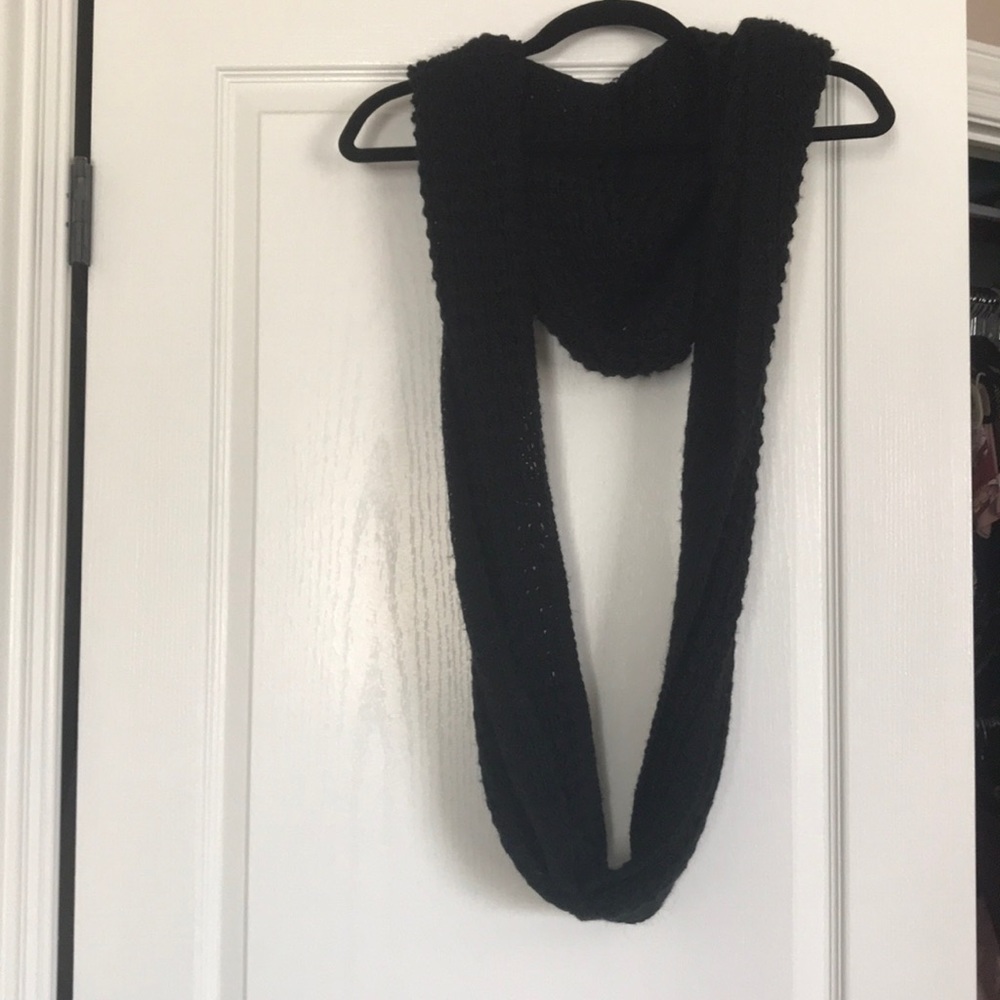 Knitted infinity scarf with hood